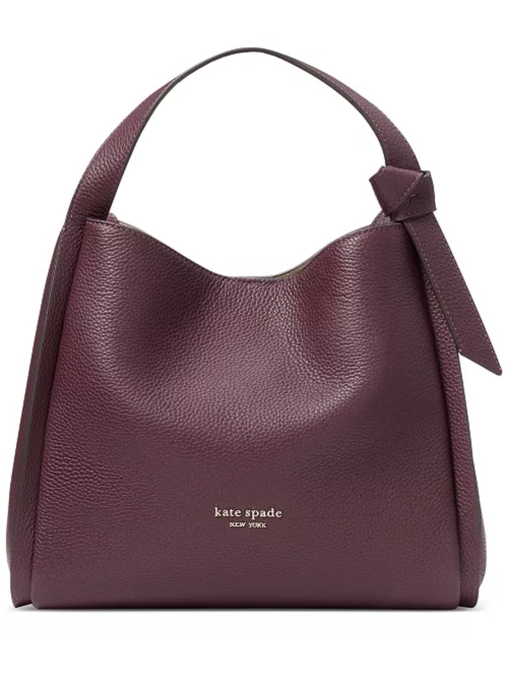 kate spade Plum Leather Two-way Bag with Knot Detail